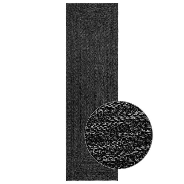 vidaXL Tapete ZIZUR antracite 80x250cm aspeto juta interior exterior