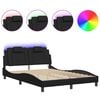 vidaXL Estrutura de cama Viana com LED sem colch&atilde;o 140x200cm preto