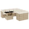 vidaXL 9 pcs conjunto de sof&aacute;s p/ jardim com almofad&otilde;es vime PE bege