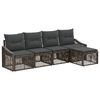 vidaXL Conjunto de Sof&aacute; de Jardim 5 unid. Cinzento vime PE