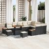 vidaXL Conjunto de Sof&aacute; de Jardim 12 pcs Preto Rattan Sint&eacute;tico