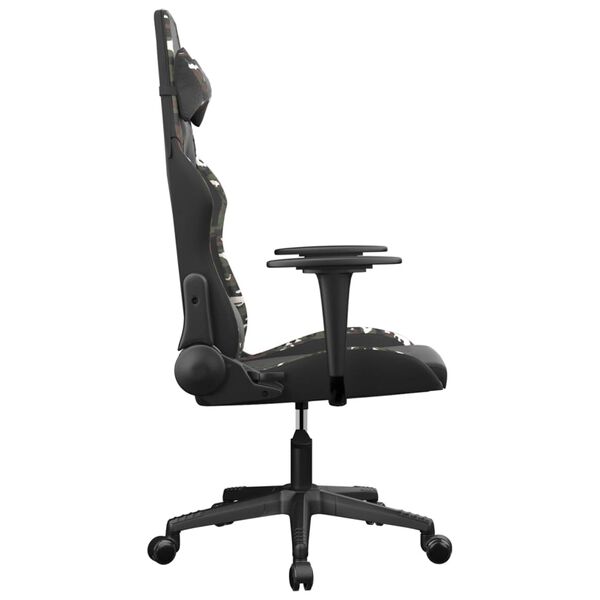 vidaXL Cadeira gaming couro artificial preto e camuflado