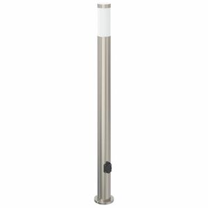 vidaXL Lumin&aacute;ria de poste com tomada, 110 cm, a&ccedil;o inoxid&aacute;vel, IP44