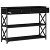 vidaXL Mesa de Console com gaveta Carvalho preto 100 x 28 x 75 cm
