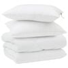 vidaXL Edredom de Inverno com travesseiro 3 unid. Branco Microfibra