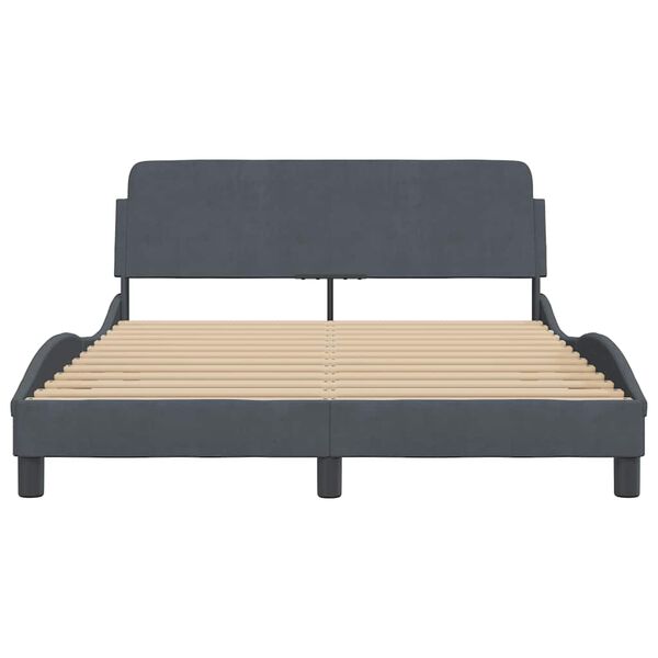 vidaXL Estrutura de cama Dover 120x200 cm veludo cinzento-escuro