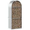 vidaXL Suporte de lenha 80x45x190 cm a&ccedil;o galvanizado prateado