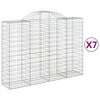 vidaXL Cestos gabi&atilde;o arqueados 7pcs 200x50x140/160cm ferro galvanizado