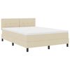 vidaXL Cama Box com colch&atilde;o com cabeceira Creme 140 x 190 cm tecido