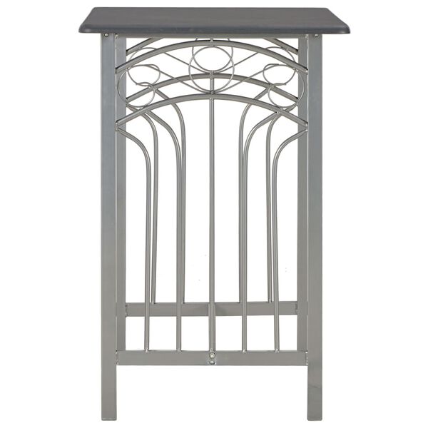 vidaXL 3 pcs conjunto de bar em madeira e aço antracite