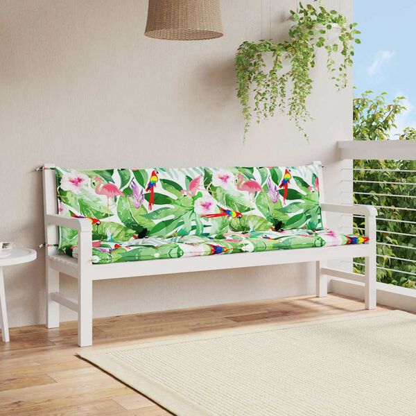 vidaXL Almofadões p/ banco de jardim 2 pcs 200x50x7 cm tecido multicor