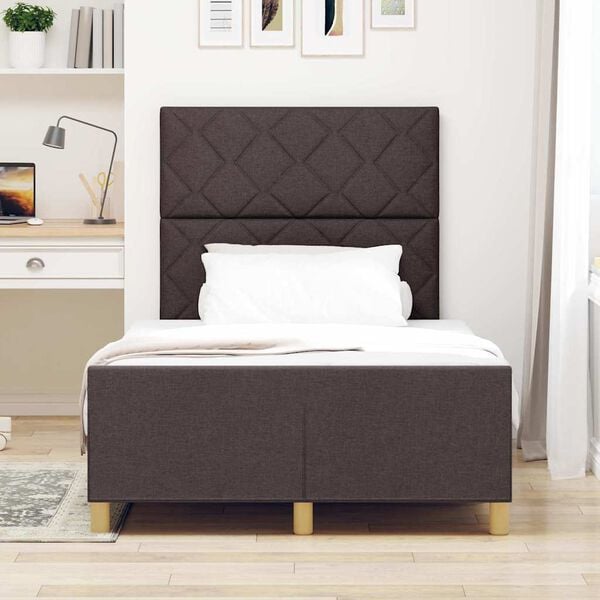 vidaXL Estrutura da Cama Castanho escuro 120 x 190 cm tecido