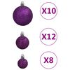 vidaXL 111 pcs conjunto de enfeites de Natal poliestireno roxo