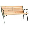 vidaXL Banco de jardim 123 cm ferro fundido e madeira de abeto maci&ccedil;a