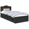 vidaXL Estrutura da Cama Preto 75 x 190 cm Madeira de Engenharia