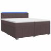 vidaXL Cama box spring com colch&atilde;o Marrom Escuro 200 x 200 cm Tecido