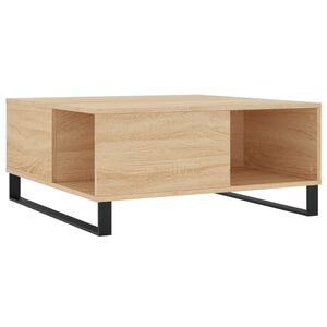 vidaXL Mesa de centro 80x80x36,5 cm derivados madeira carvalho sonoma