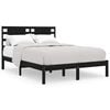 vidaXL Estrutura cama pequena casal 120x190 cm pinho maci&ccedil;o preto