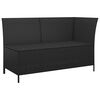 vidaXL 3 pcs conjunto lounge de jardim c/ almofad&otilde;es vime PE preto
