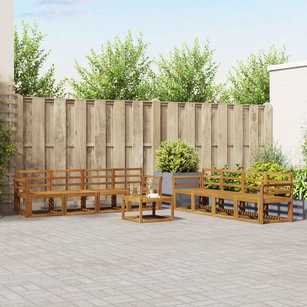 vidaXL Conjunto de Sof&aacute;s para Exterior 9 pcs Natural