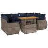 vidaXL 7 pcs conjunto sof&aacute;s p/ jardim c/ almofad&otilde;es vime PE cinzento
