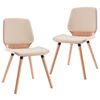 vidaXL Cadeiras de jantar 2 pcs couro artificial cor creme