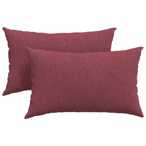 vidaXL Travesseiros de Sof&aacute; 2 pcs Vinho Vermelho 50 x 30 cm tecido