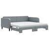 vidaXL Sof&aacute;-cama c/ gavet&atilde;o e colch&otilde;es 100x200cm tecido cinzento-claro