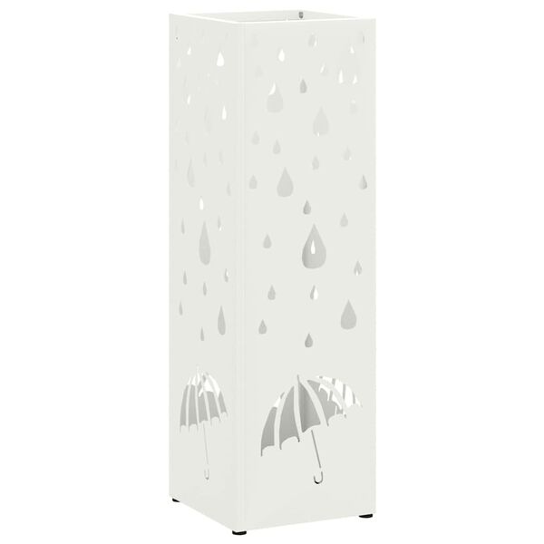 vidaXL Suporte de Guarda-Sol Branco 15.5 x 15.5 x 49 cm Metal