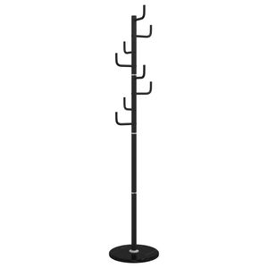 vidaXL Bengaleiro 183 cm ferro revestido a p&oacute; preto