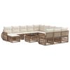 vidaXL Conjunto de Sof&aacute; de Jardim 13 pcs Bege vime PE