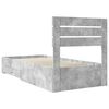 vidaXL Estrutura da Cama com gaveta Cinza Concreto e Prata 70 x 190 cm