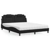 vidaXL Cama Viana com colch&atilde;o 160x200 cm couro artificial preto