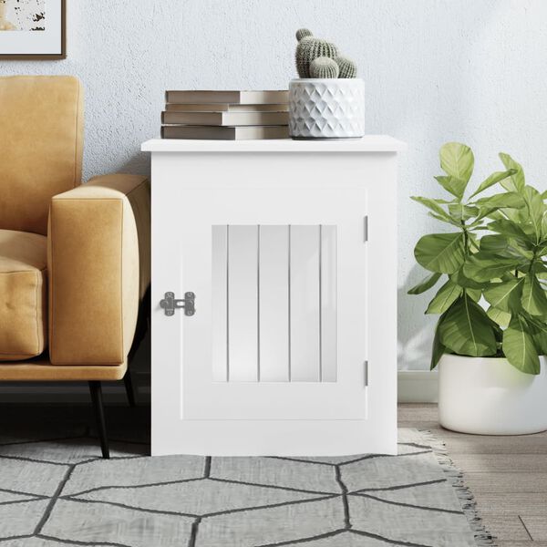 vidaXL M&oacute;vel casota para c&atilde;o 55x75x65 cm derivados de madeira branco