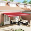 vidaXL Toldo Retr&aacute;til Vermelho 500 &times; 300 cm Tecido e Metal