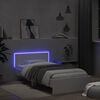 vidaXL Estrutura de cama com cabeceira e luzes LED 100x200 cm branco