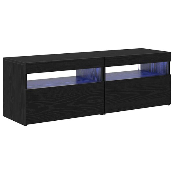 vidaXL Gabinete para TV 2 pcs Carvalho Preto 60 x 35 x 40 cm