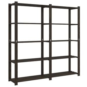vidaXL Unidade de 5 prateleiras 170x38x170 cm pinho maci&ccedil;o preto