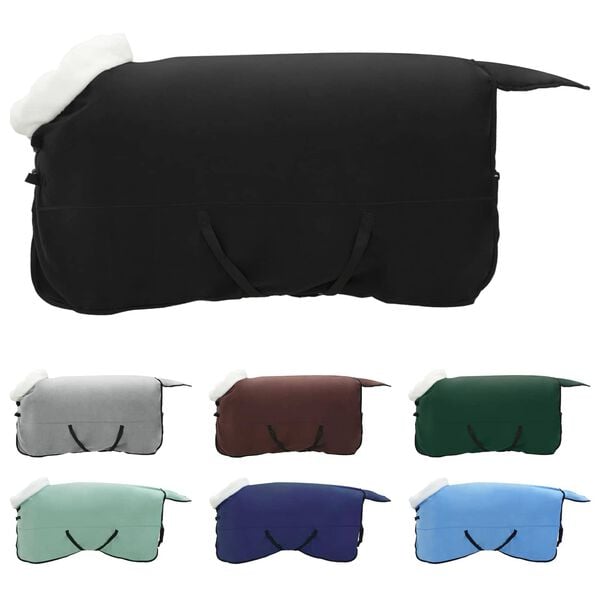 vidaXL Cobertor de Cavalo Preto 145 cm Fleece polar