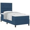 vidaXL Cama Box com colch&atilde;o com cabeceira Azul 90 x 200 cm tecido