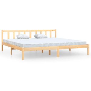 vidaXL Estrutura de cama super king 180x200 cm pinho maci&ccedil;o