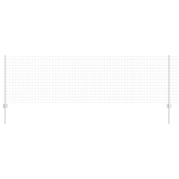 vidaXL Cerca com Poste Prateado 0,8 x 25 m A&ccedil;o