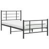 vidaXL Estrutura de cama com cabeceira e pés 107x203 cm metal preto