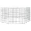 vidaXL Recinto exterior p/ animais 8 pain&eacute;is 54x60cm ferro galvanizado