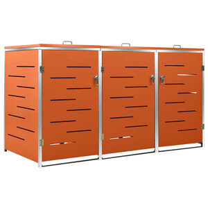vidaXL Abrigo triplo para caixotes do lixo 207x77,5x115 cm a&ccedil;o inox