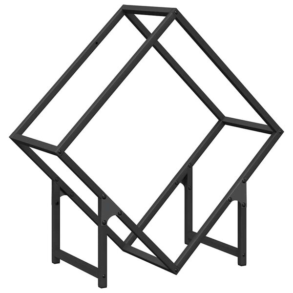 vidaXL Suporte para lenha 60x25x60 cm a&ccedil;o laminado a frio preto