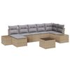 vidaXL Conjunto de Sof&aacute; de Jardim 7 unid. Bege vime PE