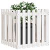 vidaXL Vaso de jardim c/ design cerca 70x70x70 cm pinho maci&ccedil;o branco
