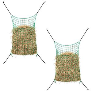 VidaXL Redes para feno 2 pcs retangular 90x60 cm PP verde