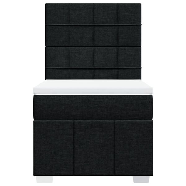 vidaXL Cama com molas/colch&atilde;o 90x200 cm tecido preto